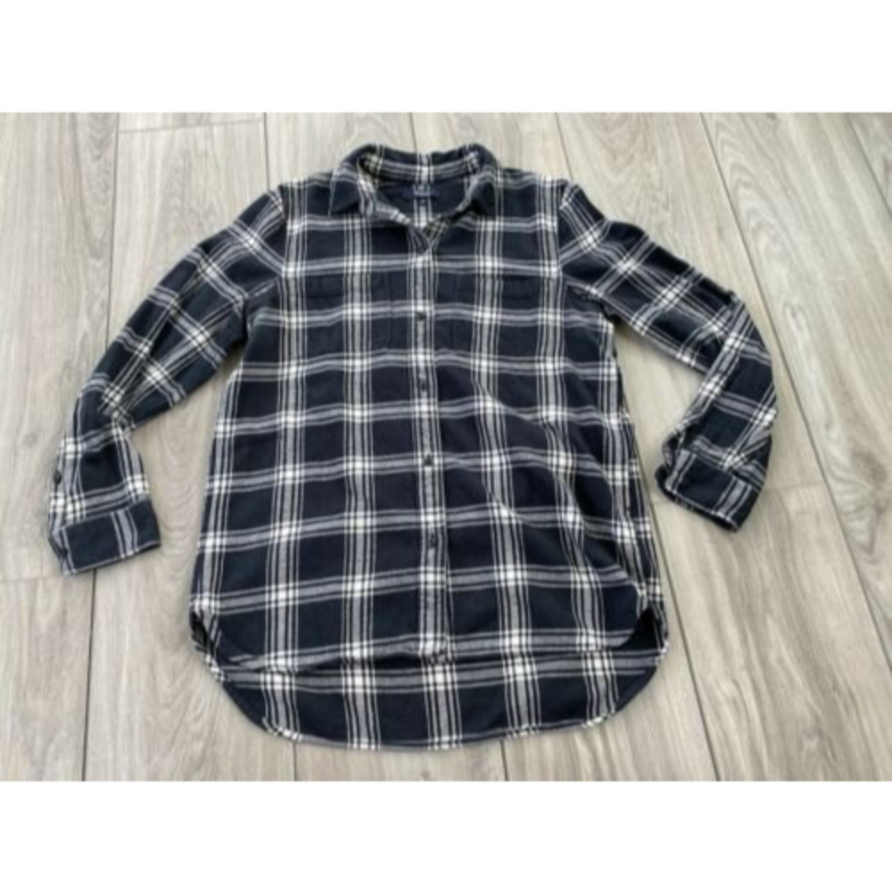 Madewell Women’s Size Small Sunday Flannel Shirt Jacket Pockets Plaid Shacket